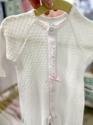 Paty White W/ Pink Eyelet Trim Romper - Everyday EDEN Boutique & Gifts