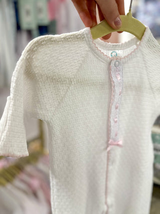 Paty White W/ Pink Eyelet Trim Romper - Everyday EDEN Boutique & Gifts