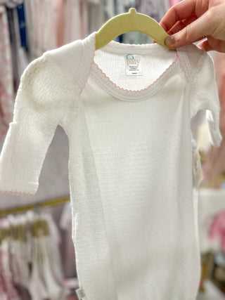 Paty White W/ Pink Trim Knotted Gown - Everyday EDEN Boutique & Gifts