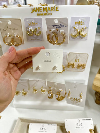 Pearl Stud Earring W/ Silver Backing - Everyday EDEN Boutique & Gifts