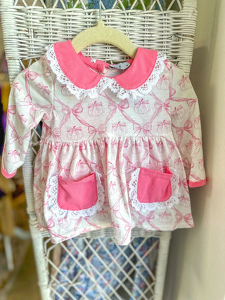 Pink Bow Tie Pumpkin Print Bloomer Set - Everyday EDEN Boutique & Gifts