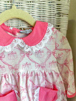 Pink Bow Tie Pumpkin Print Bloomer Set - Everyday EDEN Boutique & Gifts