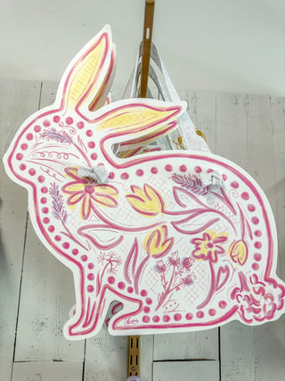 Pink Chinoiserie Bunny Door Hanger - Everyday EDEN Boutique & Gifts