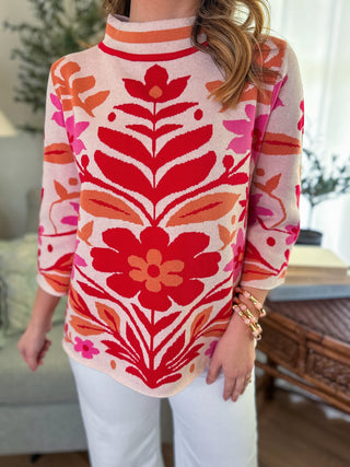 Pink Combo Sweet & Sassy Mock Neck Sweater - Everyday EDEN Boutique & Gifts