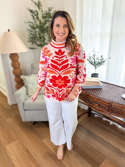 Pink Combo Sweet & Sassy Mock Neck Sweater - Everyday EDEN Boutique & Gifts