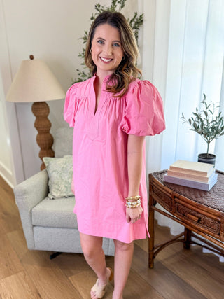 Pink Darling Days Puff Sleeve Mini Dress - Everyday EDEN Boutique & Gifts