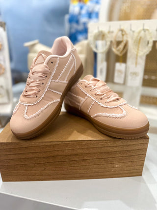 Pink Darling Lace Trim Sneakers - Everyday EDEN Boutique & Gifts