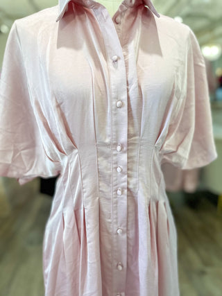 Pink Gracefully Yours Button Midi Dress - Everyday EDEN Boutique & Gifts