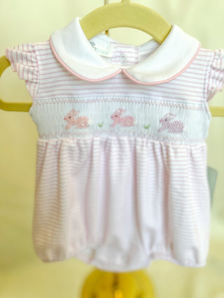 Pink Hoppity Hop Easter Classic Smocked Bubble - Magnolia Baby - Everyday EDEN Boutique & Gifts
