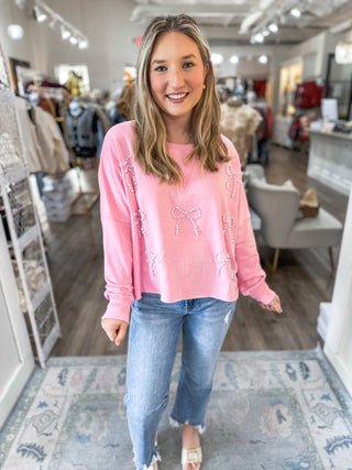 Pink Pretty In Pearls Long Sleeve Top - Everyday EDEN Boutique & Gifts