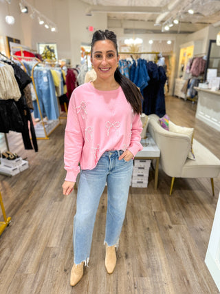 Pink Pretty In Pearls Long Sleeve Top - Everyday EDEN Boutique & Gifts