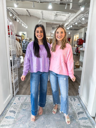 Pink Pretty In Pearls Long Sleeve Top - Everyday EDEN Boutique & Gifts