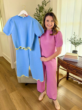 Pink Scallops & Style Pants Set - Everyday EDEN Boutique & Gifts