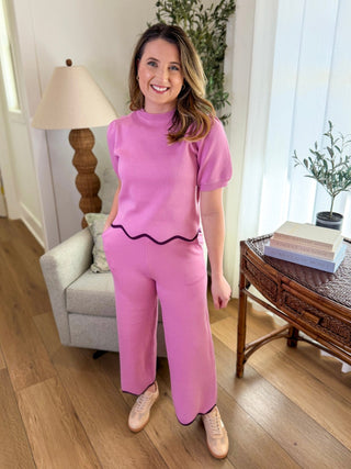 Pink Scallops & Style Pants Set - Everyday EDEN Boutique & Gifts