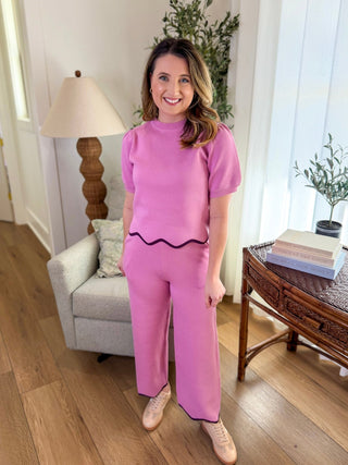 Pink Scallops & Style Pants Set - Everyday EDEN Boutique & Gifts