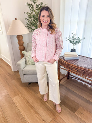 Pink Vintage Petals Quilted Jacket - Everyday EDEN Boutique & Gifts