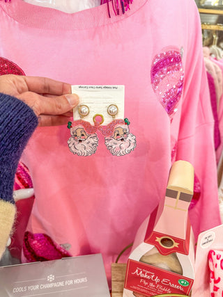 Pink Vintage Santa Claus Earrings - Everyday EDEN Boutique & Gifts