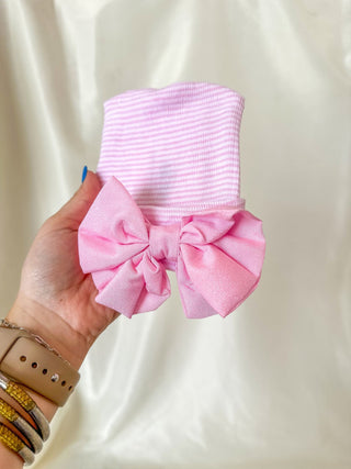Pink W/ Pink Bow Sweet Hospital Hat - Everyday EDEN Boutique & Gifts