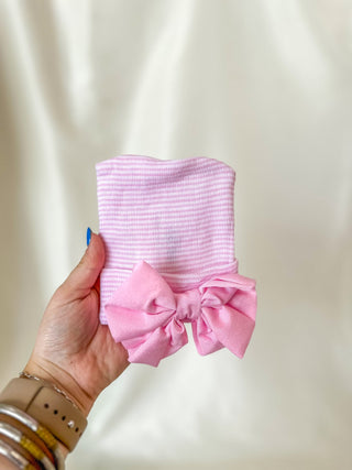 Pink W/ Pink Bow Sweet Hospital Hat - Everyday EDEN Boutique & Gifts