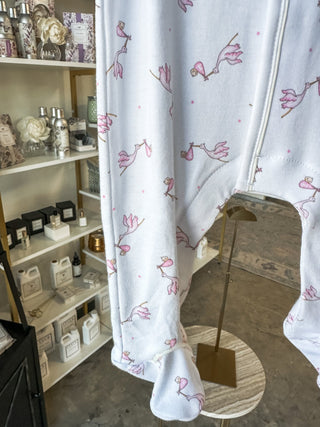 Pink Worth the Wait Stork Footie - Magnolia Baby - Everyday EDEN Boutique & Gifts