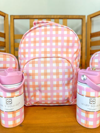Pink/Orange Pretty Plaid Kids Backpack - Everyday EDEN Boutique & Gifts