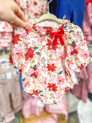 Poinsettia Bubble & Tights Set - Everyday EDEN Boutique & Gifts