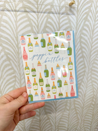 Poppin' Champagne Bottles Greeting Card - Everyday EDEN Boutique & Gifts