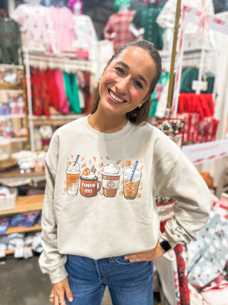 Pumpkin Latte Line - Up Sweatshirt - Everyday EDEN Boutique & Gifts
