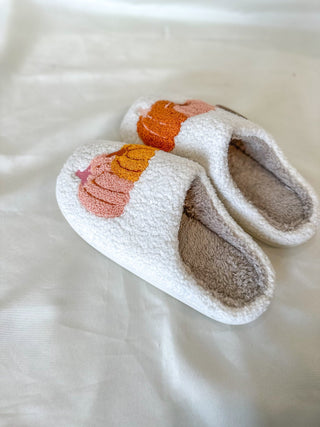 Pumpkin Spice Fuzzy Slippers - Everyday EDEN Boutique & Gifts