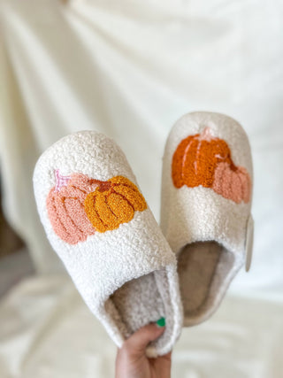 Pumpkin Spice Fuzzy Slippers - Everyday EDEN Boutique & Gifts