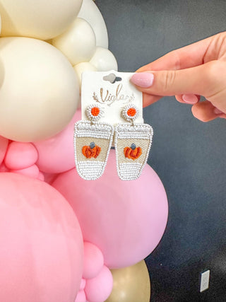 Pumpkin Spice Latte Beaded Earrings - Everyday EDEN Boutique & Gifts