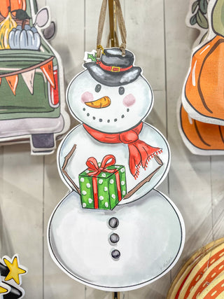 Pumpkin Stack/Snowman - Double Sided Doorhanger - Everyday EDEN Boutique & Gifts