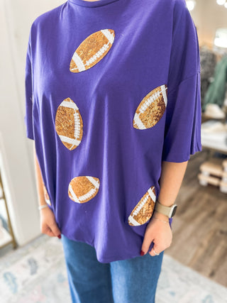 Purple Dazzling Football Top - Everyday EDEN Boutique & Gifts