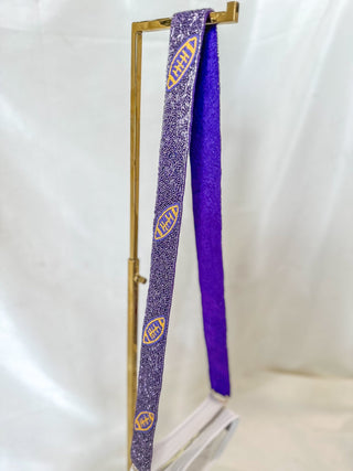 Purple & Gold Gameday Crystal Bag Strap - Everyday EDEN Boutique & Gifts