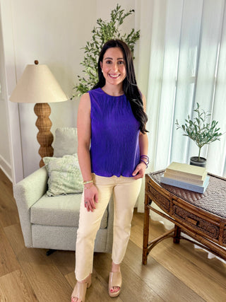 Purple Modern Muse Pleated Top - Everyday EDEN Boutique & Gifts