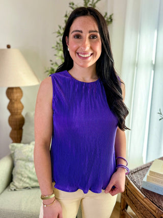 Purple Modern Muse Pleated Top - Everyday EDEN Boutique & Gifts