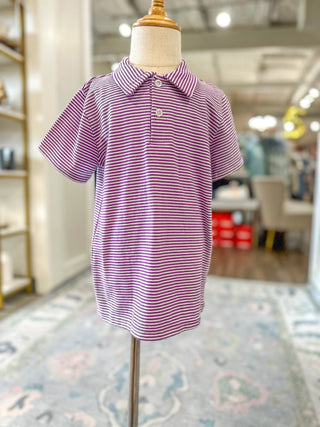 Purple Stripe Henry Gameday Polo - Everyday EDEN Boutique & Gifts
