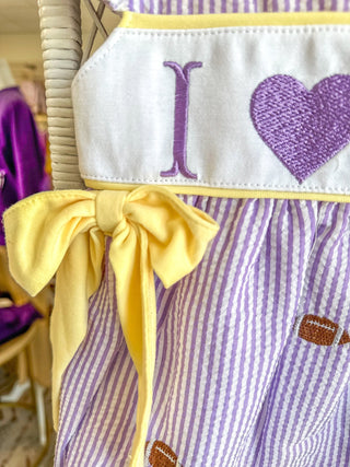 Purple Stripe I Love LSU Shorts Set - Everyday EDEN Boutique & Gifts