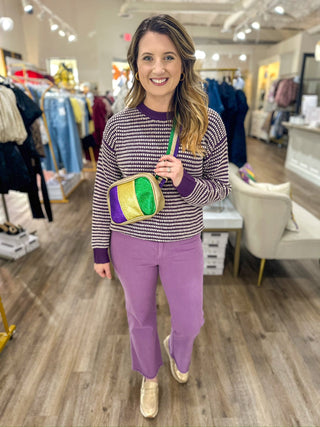 Purple Waverly Stripe Pullover - Everyday EDEN Boutique & Gifts