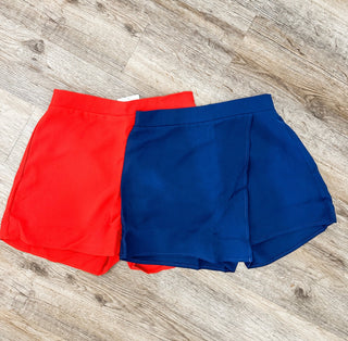 Red Asymmetrical Overlay Skort - Everyday EDEN Boutique & Gifts