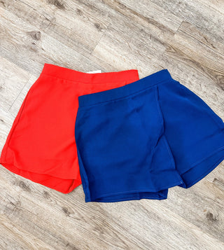Red Asymmetrical Overlay Skort - Everyday EDEN Boutique & Gifts