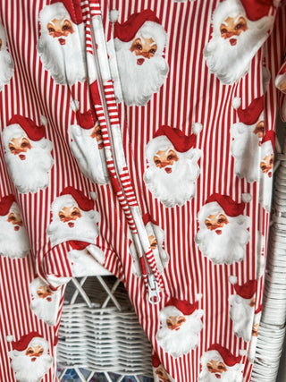 Red Baby Vintage Santa Zippie Pajama - Everyday EDEN Boutique & Gifts