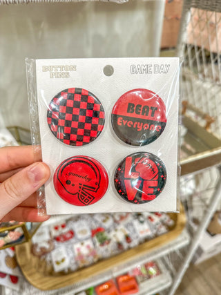Red & Black Gameday Pins - Everyday EDEN Boutique & Gifts