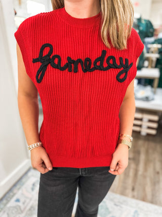 Red & Black Gameday So Sewn Soft Sleeveless Top - Everyday EDEN Boutique & Gifts