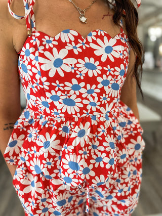 Red & Blue Daisy Dream Shirt & Short SET - Everyday EDEN Boutique & Gifts