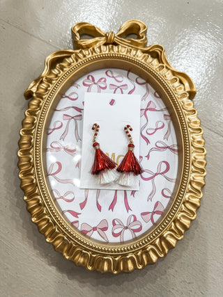 Red Candy Cane Tassel Earrings - Everyday EDEN Boutique & Gifts