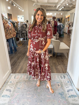 Red Chateau Nights Midi Dress - Everyday EDEN Boutique & Gifts