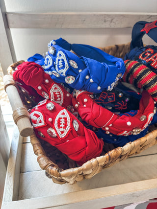 Red Game Time Beaded Headband - Everyday EDEN Boutique & Gifts