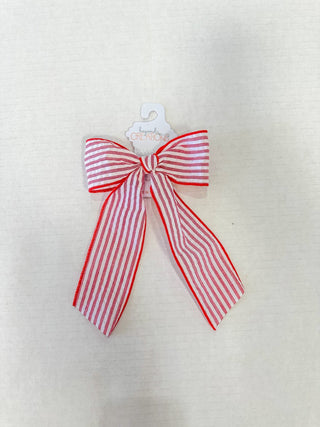 Red Seersucker Tail Bow - Everyday EDEN Boutique & Gifts