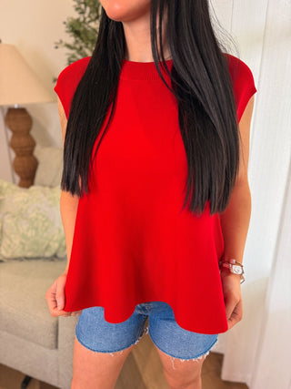 Red Soft Touch Knit Top - Everyday EDEN Boutique & Gifts